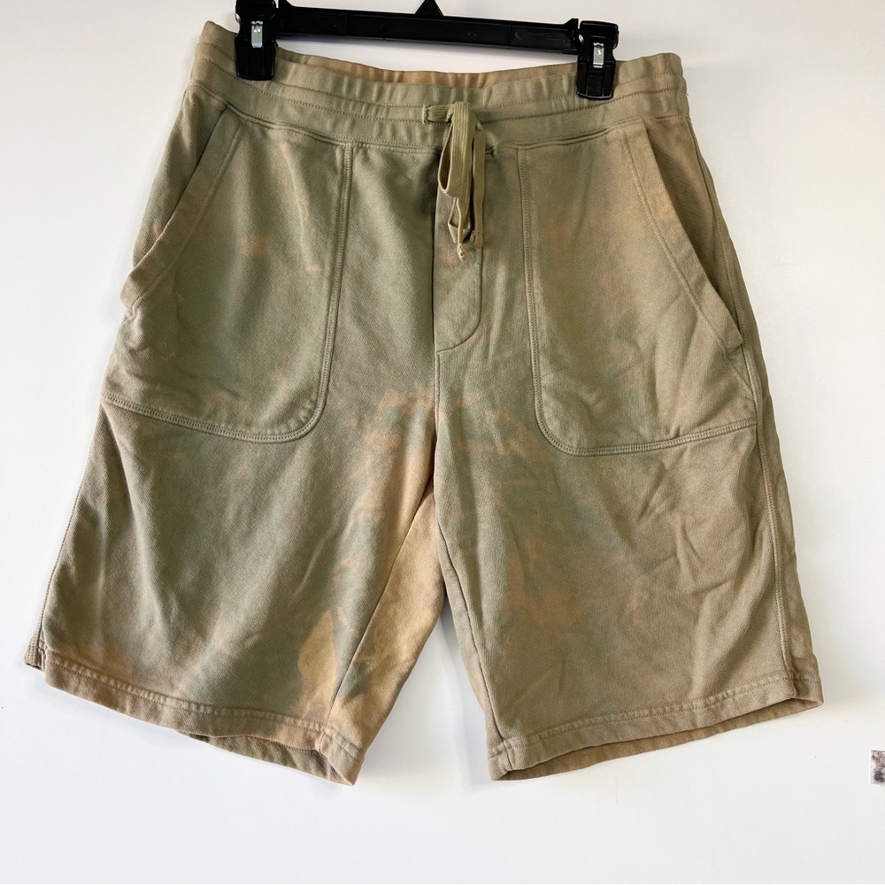 Vince Mens bleach tie dye elastic waist sweat shorts